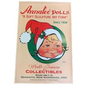 1995 Annalee Christmas Advertisement Poster In Original Tube 36”x24” RARE HTF